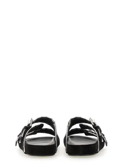 Isabel Marant Lennyo Flat Leather Sandals With Metal Accents