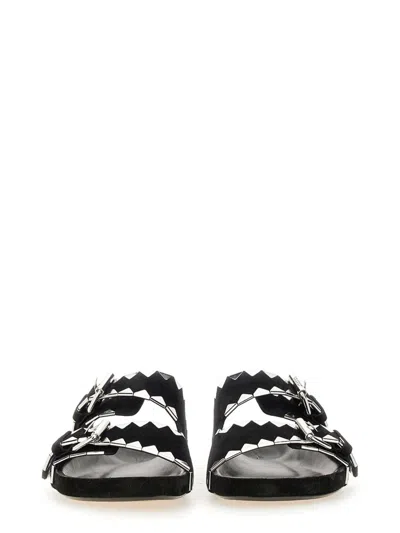 Isabel Marant Lennyo Flat Leather Sandals With Metal Accents