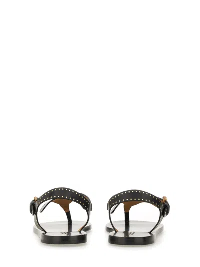 Isabel Marant Flat Thong Sandals With Metallic Studs In Black