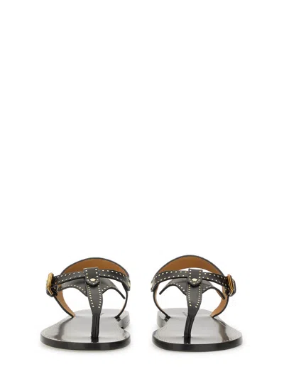 Isabel Marant Flat Thong Sandals With Metallic Studs In Black