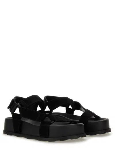 Moschino Sandal With Logo In Black