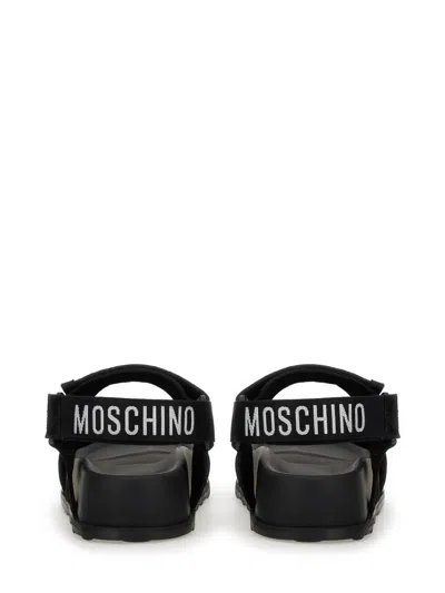 Moschino Sandal With Logo In Black