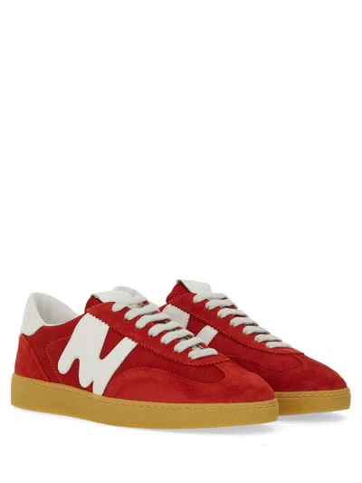 Msgm Retro Low-top Suede Sneaker With Contrast Sole