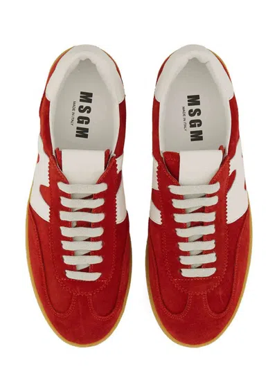 Msgm Retro Low-top Suede Sneaker With Contrast Sole