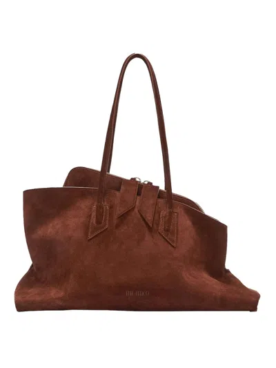 Attico Medium La Passeggiata Suede Tote Bag In Brown
