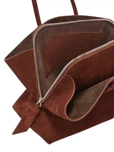 Attico Medium La Passeggiata Suede Tote Bag In Brown