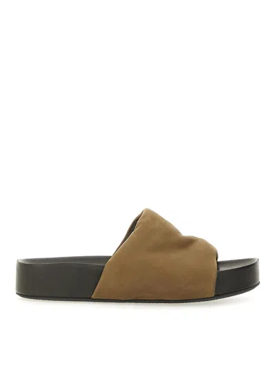 Uma Wang Leather Sandal In Multicolour