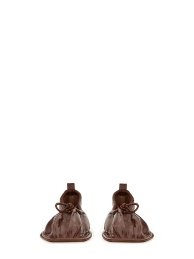 Hereu Elasticated Detail Square-toe Flat Shoes