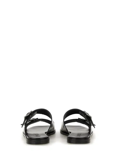 Aeyde Tonya Leather Sandals With Double Strap In Black
