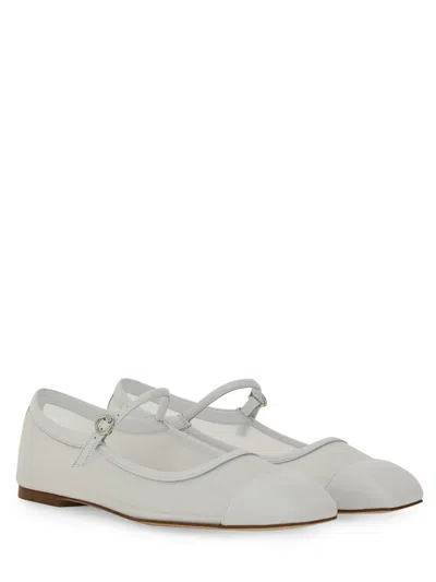 Aeyde Uma Nappa Leather Ballet Flats In White