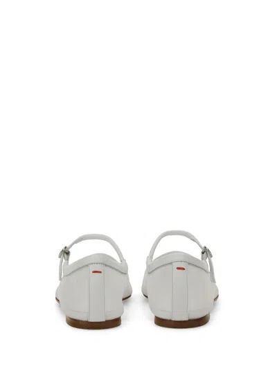 Aeyde Uma Nappa Leather Ballet Flats In White
