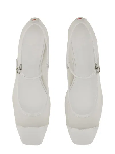 Aeyde Uma Nappa Leather Ballet Flats In White