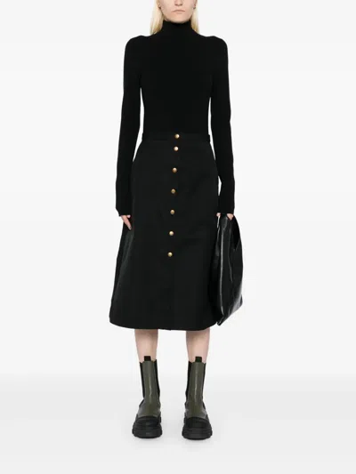 Moncler Single Breasted Skirt In Black