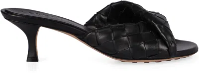 Bottega Veneta Interciato Woven Twist Mule Sandals