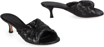 Bottega Veneta Interciato Woven Twist Mule Sandals