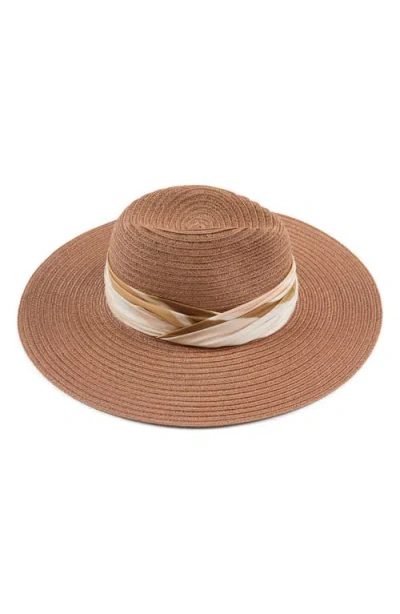 Eugenia Kim Emmanuelle Vented Hemp Packable Fedora Hat In Brown