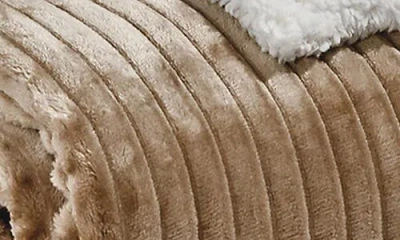 Luxury Home Plush Reversible Plain Weave Corduroy Faux Shearling Throw Blanket
