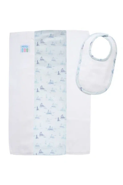 3 Marthas Print Drooler Bib & Burp Set