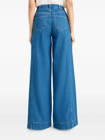 Cinq À Sept Cinq A Sept Carol Wide Leg High Waisted Jeans In Surf Blue