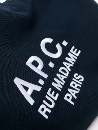 Apc Navy Blue Canvas Diane Rue Madame Shopping Bag