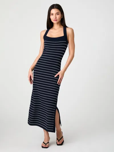 French Connection Stripe Cross Back Body-con Sweater Dress