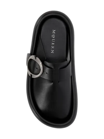 Alexander Mcqueen Alexander Mc Queen Black Buckle Strap Sandals For Men