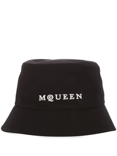 Alexander Mcqueen Alexander Mc Queen Black Ivory Hat With Narrow Brim