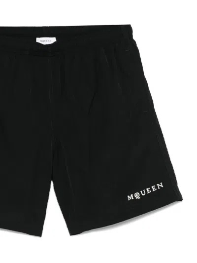 Alexander Mcqueen Alexander Mc Queen Black Swim Shorts With Drawstring