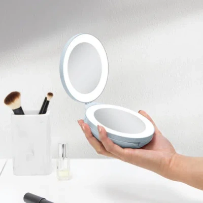 Zadro Lighted Travel Mirror With Magnification & Folding-to-compact