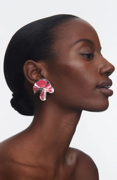 Sterling King Delphinium Enamel Stud Earrings