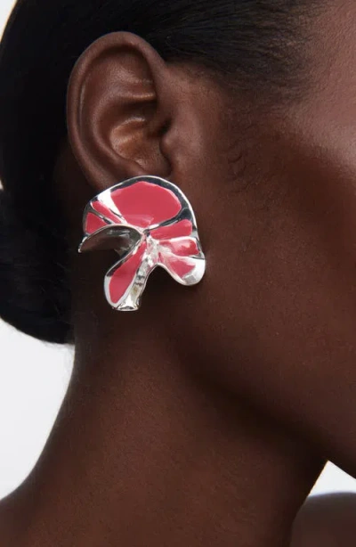 Sterling King Delphinium Enamel Stud Earrings