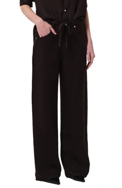 Citizen Of Humanity Citizens Of Humanity Brynn Drawstring High Waist Wide Leg Jeans In Brown