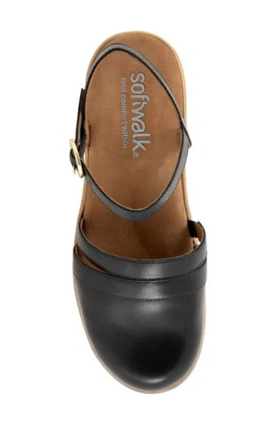Softwalk ® Fillmore Ankle Strap Platform Clog In Black