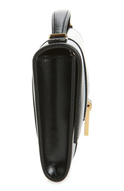 Balenciaga Hourglass Leather Top Handle Clutch In Black