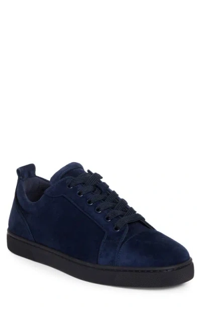 Christian Louboutin Velvet Sneakers Lace-up Eyelet Detailing In Blue