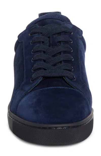 Christian Louboutin Velvet Sneakers Lace-up Eyelet Detailing In Blue