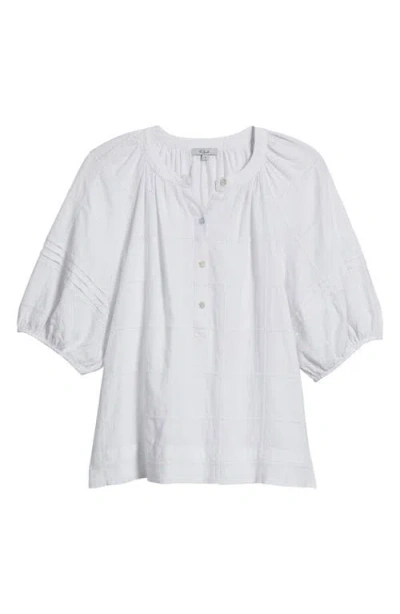 Rails Shoshanna Puff Sleeve Linen Blend Top In Charli Patchwork Embroidery