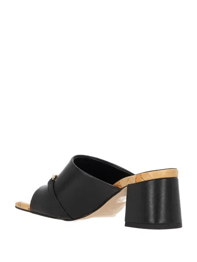 Alviero Martini Black Leather Heeled Sandals