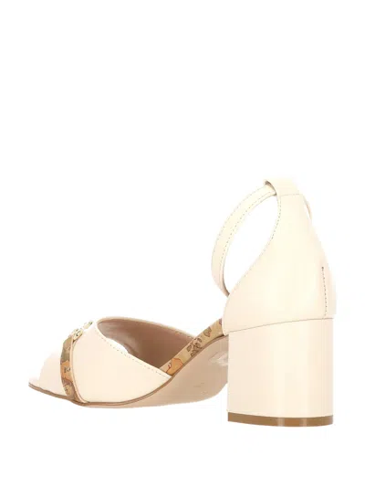 Alviero Martini White Leather Heeled Sandals