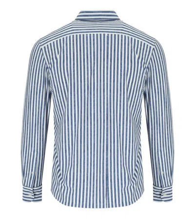 Archivium White Blue Linen Effect Shirt