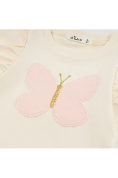 Oh Baby ! Butterfly Pink Terry With Gold Butterfly Tee