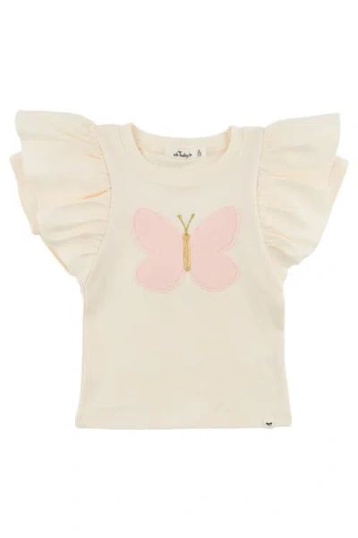 Oh Baby ! Butterfly Pink Terry With Gold Butterfly Tee