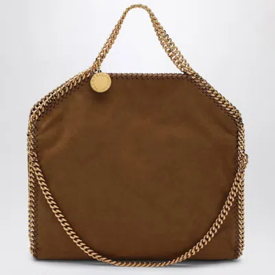 Stella Mccartney Mini Falabella Faux Suede Crossbody Bag In Brown