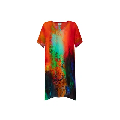 Dhara Sheth Dubai Women's Roar Abstract Print Sheer Short Kaftan