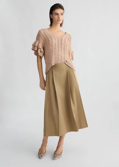 Liu •jo Liu Jo High-waisted Mid-length Midi Skirt In Green