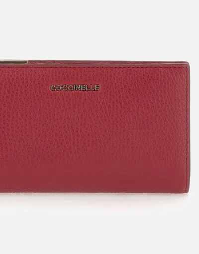 Coccinelle Dark Pink Foldover Wallet With Zipper