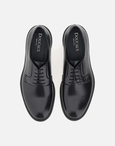 Doucal's Triumph Blue Leather Lace Up Shoes