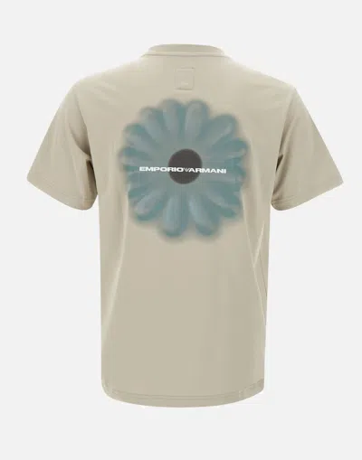 Emporio Armani Asv Jersey T-shirt With Oversized Print From The Peace Capsule Collection