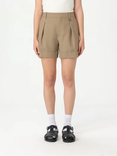 Burberry Pleated Cuffed Shorts In Green