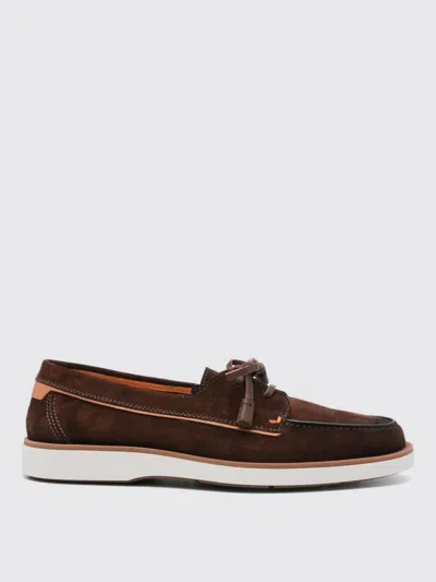Santoni Detroit Suede Loafer Contrast Sole